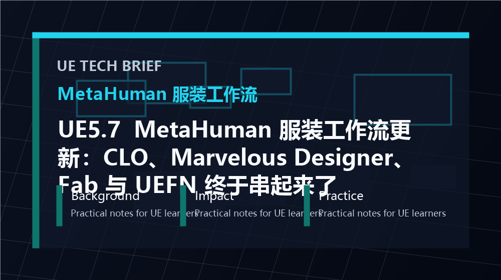 UE5.7 MetaHuman 服装工作流更新：CLO、Marvelous Designer、Fab 与 UEFN 终于串起来了 overview image