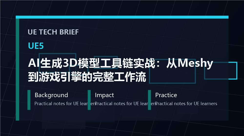 AI生成3D模型工具链实战:从Meshy到游戏引擎的完整工作流 overview image