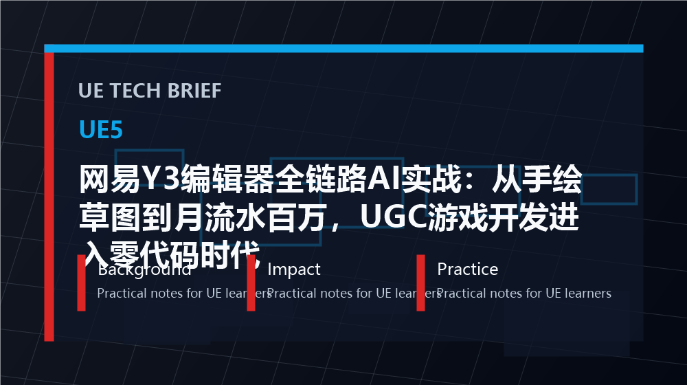 网易Y3编辑器全链路AI实战：从手绘草图到月流水百万，UGC游戏开发进入零代码时代 overview image
