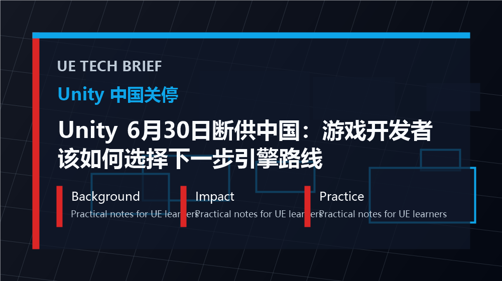 Unity 6月30日断供中国:游戏开发者该如何选择下一步引擎路线 overview image