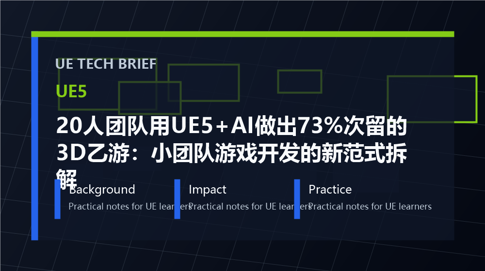 20人团队用UE5+AI做出73%次留的3D乙游:小团队游戏开发的新范式拆解 overview image