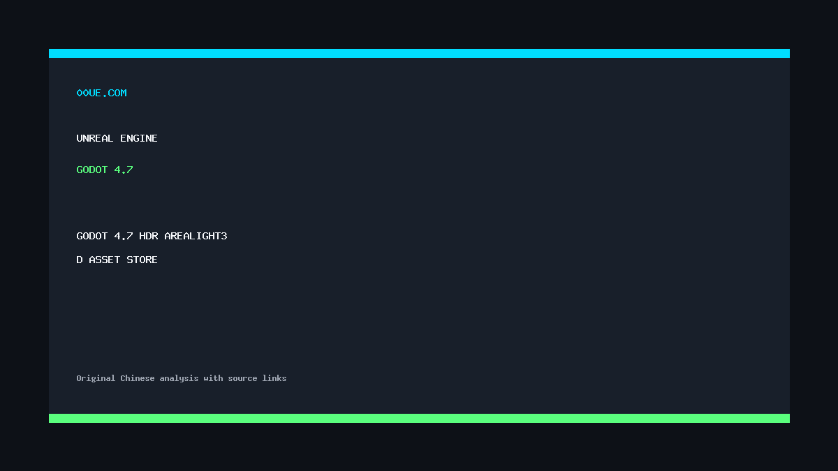 Godot 4.7 正式发布：HDR 输出、AreaLight3D 与 Asset Store 上线，开源引擎的画质与工具链全面进化
