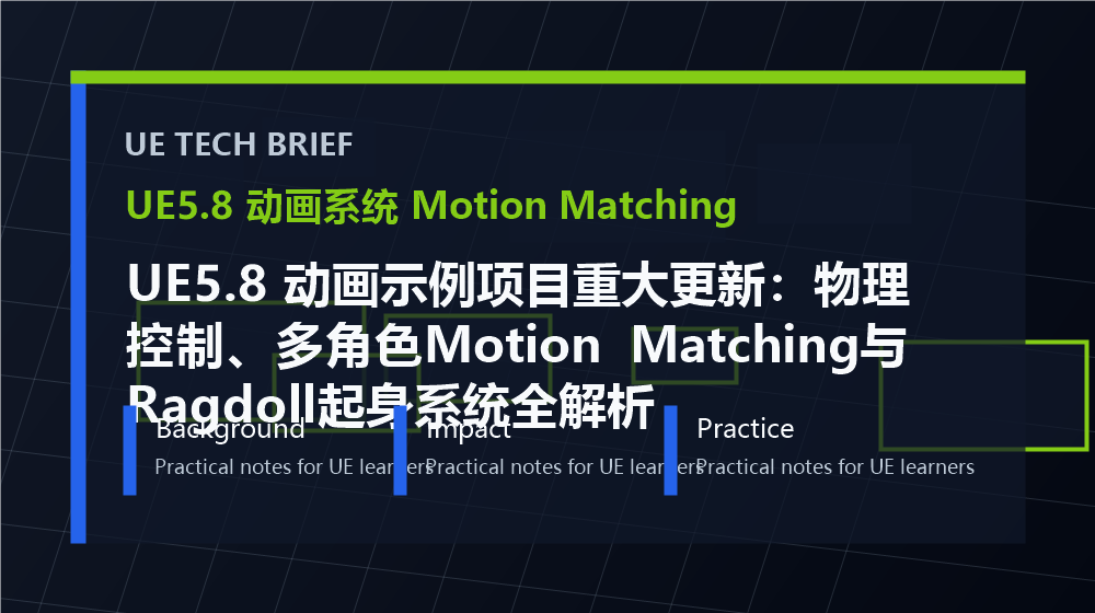 UE5.8 动画示例项目重大更新：物理控制、多角色Motion Matching与Ragdoll起身系统全解析 overview image