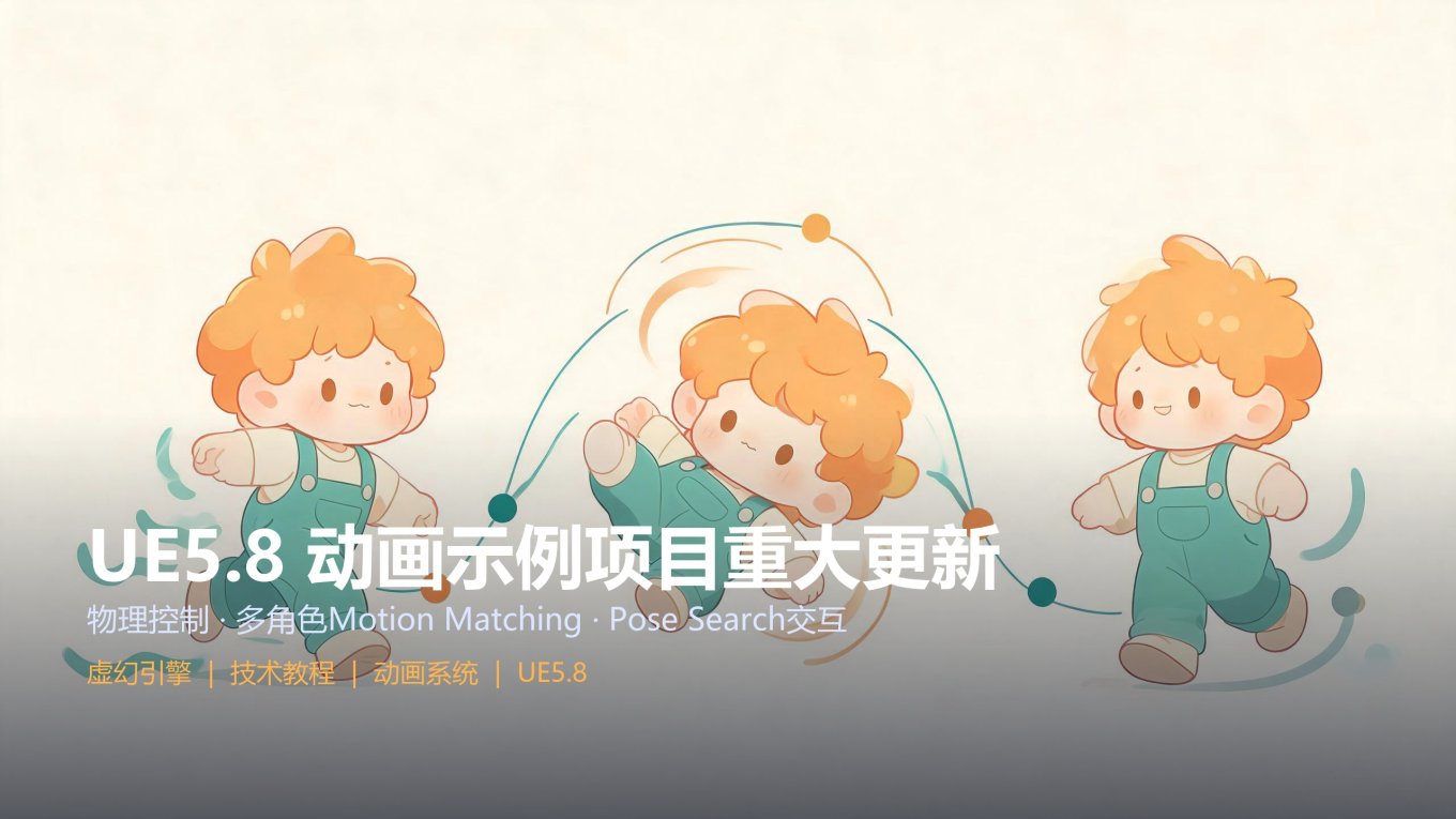 UE5.8 动画示例项目重大更新：物理控制、多角色Motion Matching与Ragdoll起身系统全解析 封面图